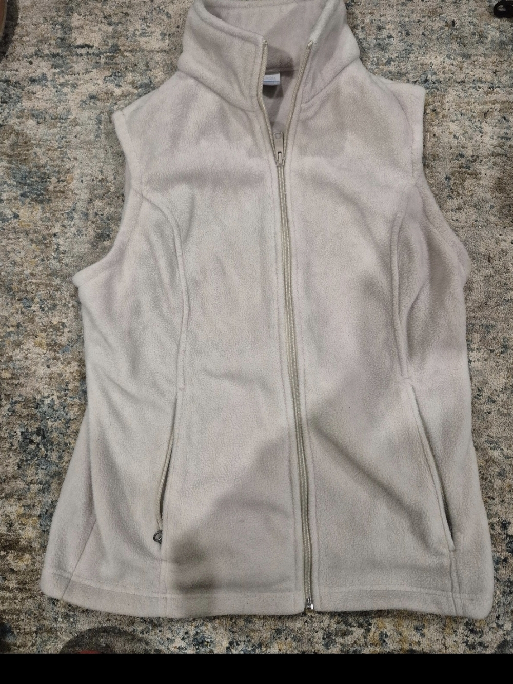 Columbia White Fleece Vest